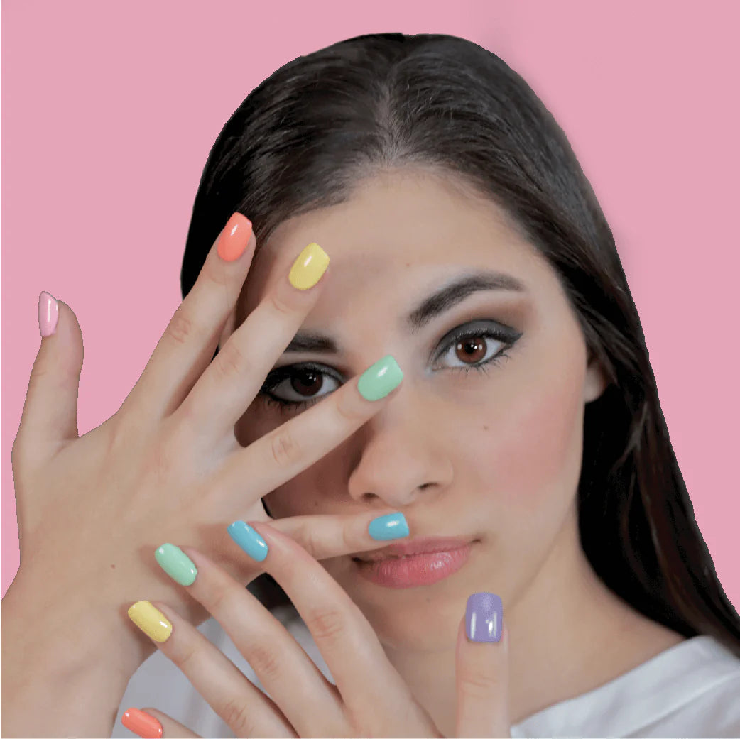 Moriah Elizabeth showcasing her painted nails using nail polishes from her ME Nails collection.