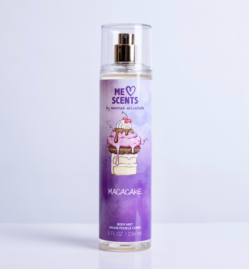 Delight in the playful sweetness of Macacake, a body mist that combines vibrant fruity and sugary notes. 